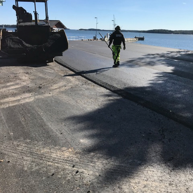 Bild som visar asfalterings projektet i nynäshamn